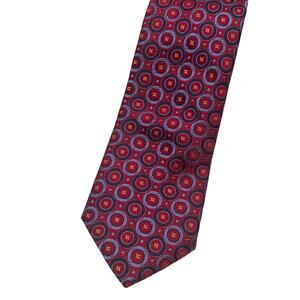NWT $80 Ted Baker Silk Red Blue Floral Neck Tie Made in Italy